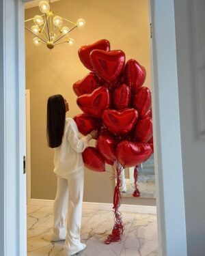 Crimson Heart Balloons