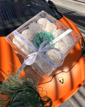 Tiffany Blue & White Forever Rose Box