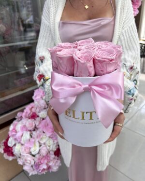 Mini Pink Forever Rose Hatbox