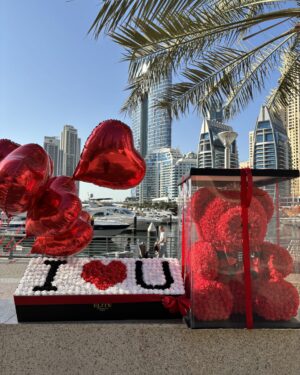 Curated Set - Grand Red Toyflower + Crimson Heart Balloons + Timeless Devotion