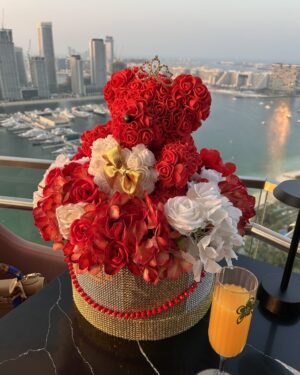 Handcrafted Faux Flowers & Teddy Toy Flower